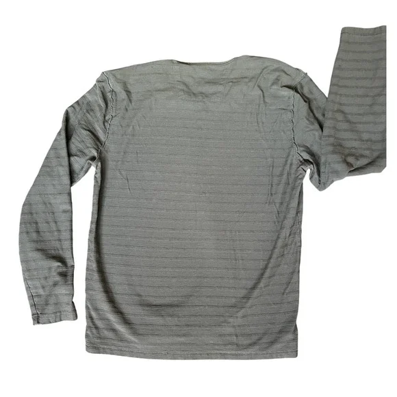 John Varvatos USA Mens Grey Textured Stripe V-Neck Long Sleeve Shirt Size M - Picture 7 of 7